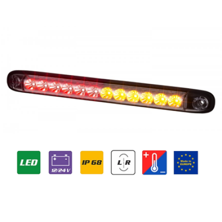 1x LED Red Orange Rear Side Stalk Marker Light 12V 24V Truck Caravan Camper Van