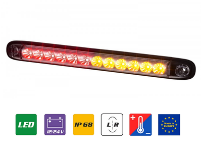 1x LED Red Orange Rear Side Stalk Marker Light 12V 24V Truck Caravan Camper Van