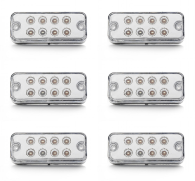6 X 24V LED Front Side Marker White Lights for Iveco DAF Man Scania Volvo Ford