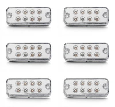 6 X 24V LED Front Side Marker White Lights for Iveco DAF Man Scania Volvo Ford