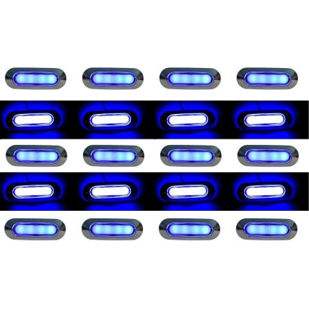 20X 24V Chrome LED Neon Blue Side Marker Lights for Iveco MAN DAF Scania Volvo
