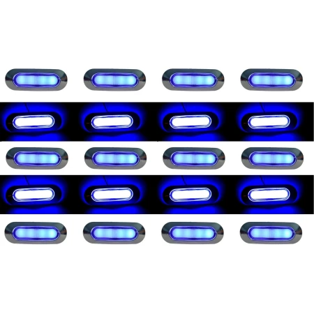 20X 24V Chrome LED Neon Blue Side Marker Lights for Iveco MAN DAF Scania Volvo