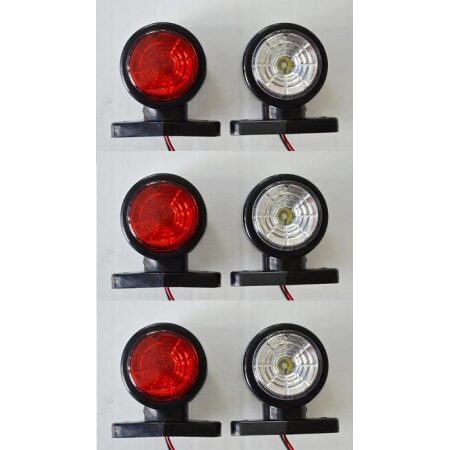 6x 24V Red White LED Side Outline marker lights Truck Trailer Caravan Bus Camper