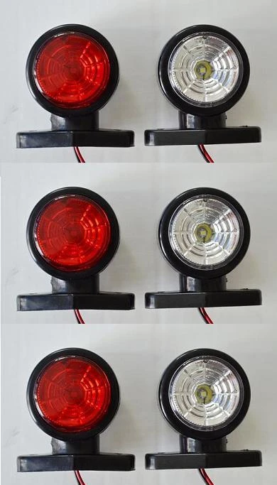 6x 24V Red White LED Side Outline marker lights Truck Trailer Caravan Bus Camper