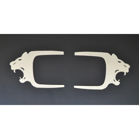 2 x Stainless Steel Door Handle Frames Covers with Lion for MAN TGA/TGS/TGX/TGL