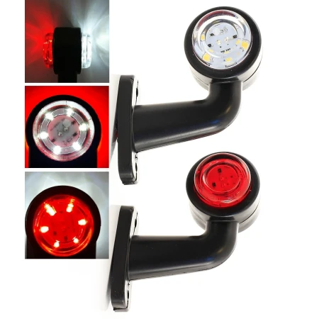 2x Red White 12-24V LED Rear Side Marker Lights Lamps Truck Trailer Lorry Van