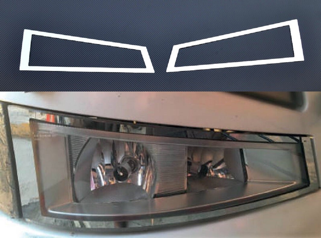 for Volvo FH4 Euro 6 2013–2020 Front Fog Lights Decorations– 2-Piece Mirror Polished Stainless Steel