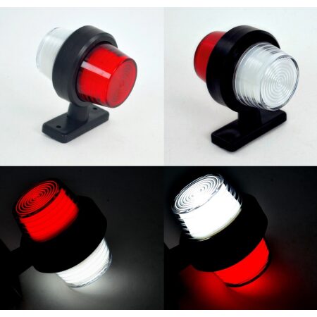 Red White LED Neon Side Marker Lights 2x 24V Lamps Truck Trailer Lorry Chassis