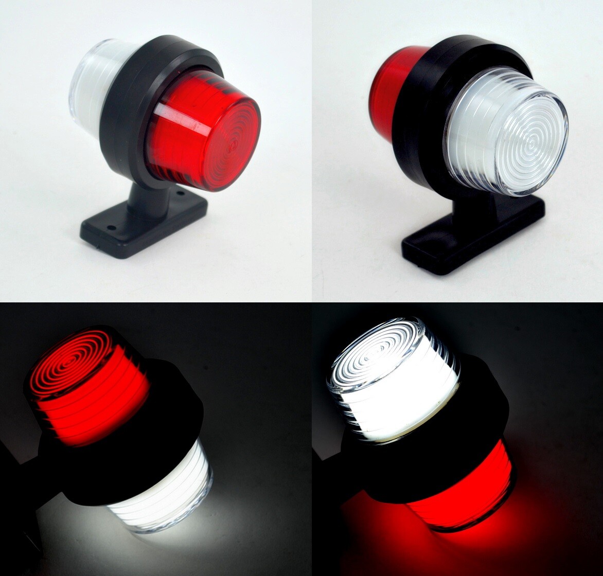 Red White LED Neon Side Marker Lights 2x 24V Lamps Truck Trailer Lorry Chassis