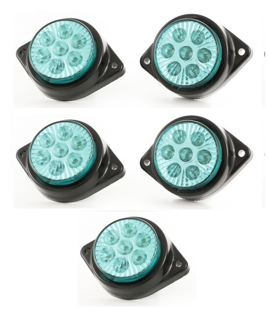 5x LED Side Marker GREEN Lights 12V Truck Trailer Lorry Car Van Camper Bus Cab