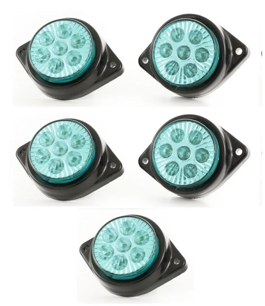 5x LED Side Marker GREEN Lights 12V Truck Trailer Lorry Car Van Camper Bus Cab