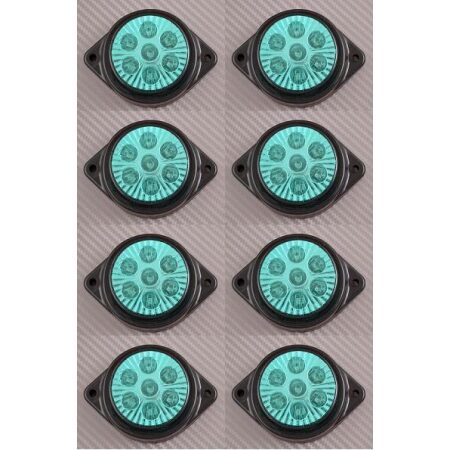 8 x 24V LED Side Marker GREEN Lights Truck Trailer Chassis for MAN Scania Volvo
