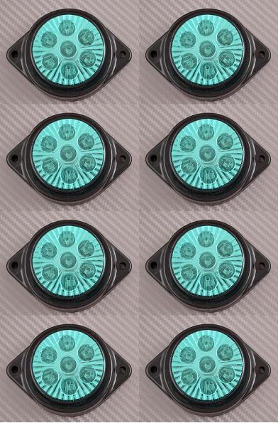 8 x 24V LED Side Marker GREEN Lights Truck Trailer Chassis for MAN Scania Volvo