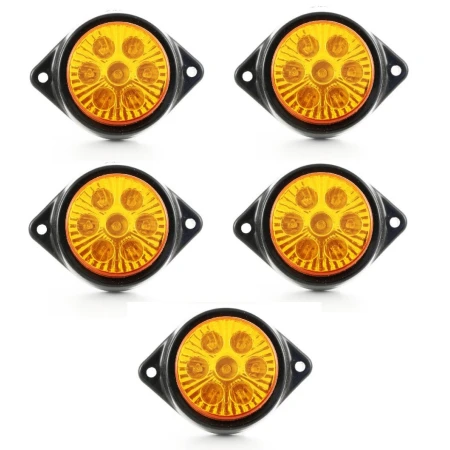 5 x LED Side Marker Amber Lights Position Lams 24V Lorry Truck Trailer Chassis