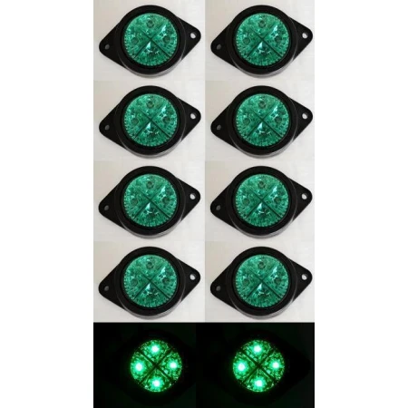 10 pcs 12V LED Green Position Side Marker Lights Truck Trailer Bus Van Caravan