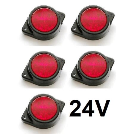 24V LED Rear Marker Round Position Lights for Truck Renault MAN Volvo 5x"