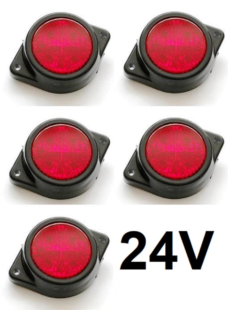 24V LED Rear Marker Round Position Lights for Truck Renault MAN Volvo 5x"