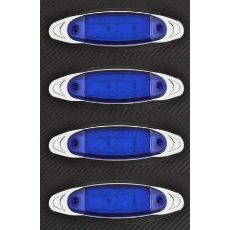 4x 12V Blue Rear Chrome Edge Marker 12 LED Lights Car SUV Van Bus Truck Trailer