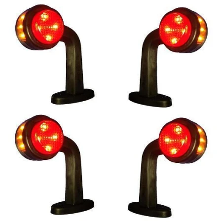 4x LED Side Marker Lights Horizontal Fitting For Scania Volvo Iveco Ford Trucks