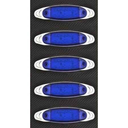 5x 24V Blue Front Chrome 12 LED Position Marker Lights Trailer Chassis Truck Bus