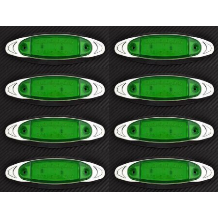 8 x 12 LED 24V Side WHITE Chrome Bezel Marker Light for Truck Bus Lorry DAF MAN