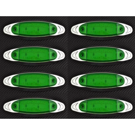 8 x 12 LED 24V Side WHITE Chrome Bezel Marker Light for Truck Bus Lorry DAF MAN