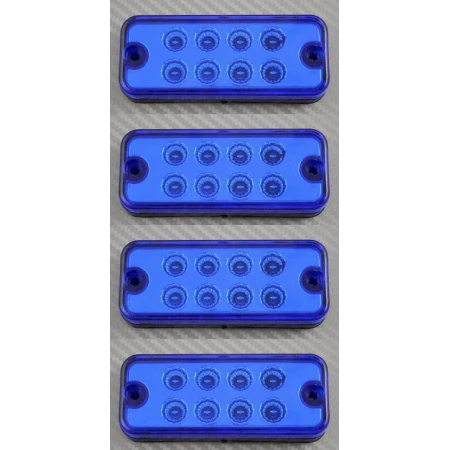 12V LED Side Marker BLUE Lights 4 pcs Lamps Truck Lorry Bus Trailer Caravan