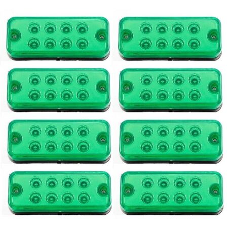 8 x LED Marker 24V Position Green Lights Lamp for Lorry Van Bus SUV Car Camper