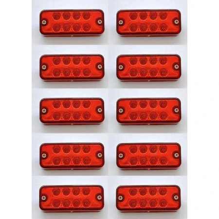 10 pcs 12V LED Red Rear Position Markers Lights Truck Trailer Lorry Car Bus Van