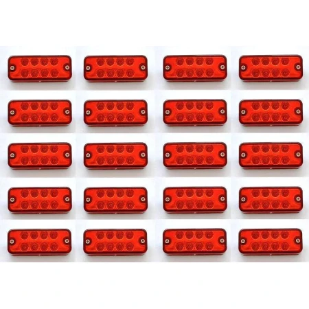 20x 24V LED Side Markers RED Rear Lights Truck Lorry Chassis Bus Trailer Camper
