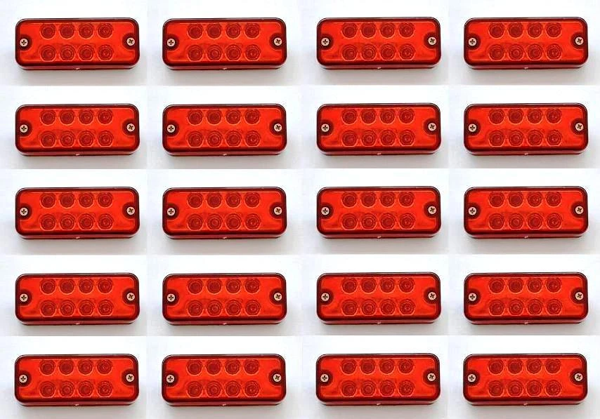 20x 24V LED Side Markers RED Rear Lights Truck Lorry Chassis Bus Trailer Camper