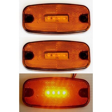 2 x 24V LED Side Position Marking Lights Orange Amber Lamps for Truck Trailer