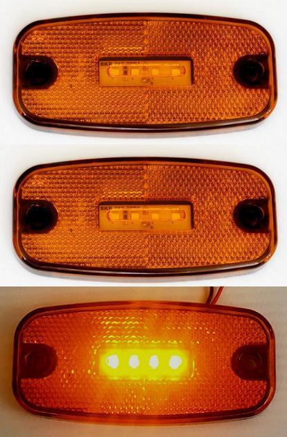 2 x 24V LED Side Position Marking Lights Orange Amber Lamps for Truck Trailer