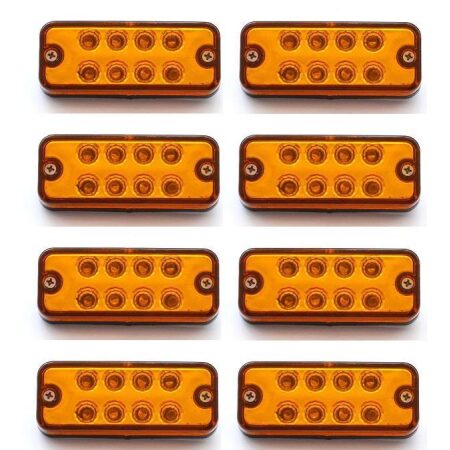 8 pcs 24V LED Front Side Marker AMBER Lights for Trucks Chassis Volvo Scania DAF
