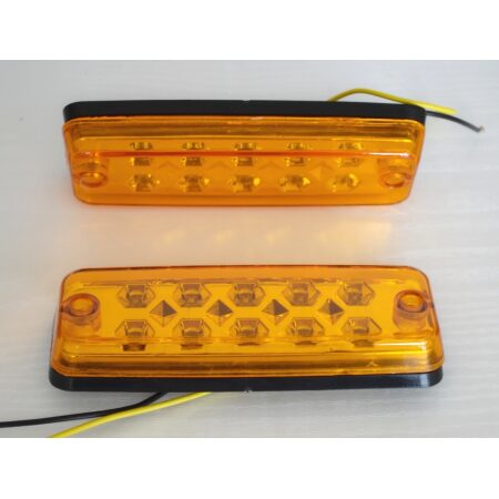 2x 24V Amber Side Marker LED Lights Trailer Bus Chassis Truck Indicators