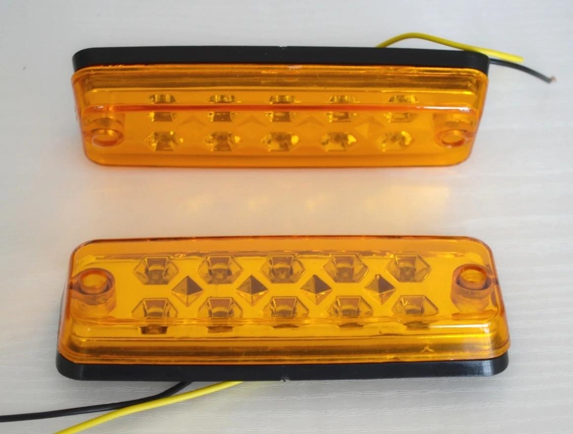 2x 24V Amber Side Marker LED Lights Trailer Bus Chassis Truck Indicators