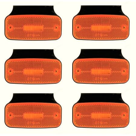6x Side Marker 24V LED Lights Brackets for Truck Chassis MAN SCANIA Renault DA