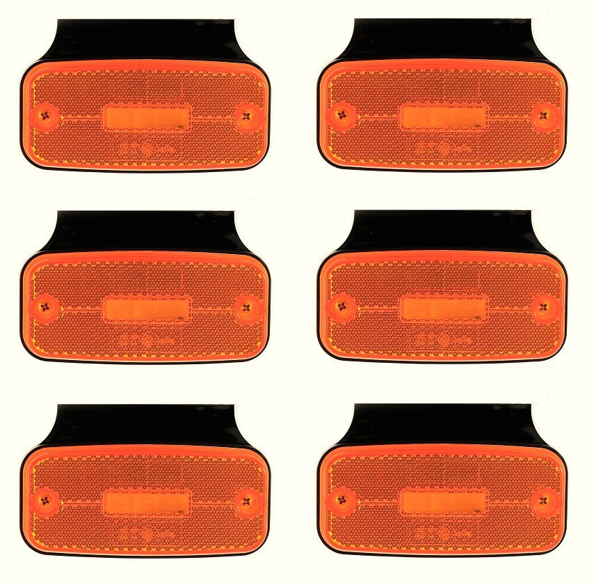 6x Side Marker 24V LED Lights Brackets for Truck Chassis MAN SCANIA Renault DA