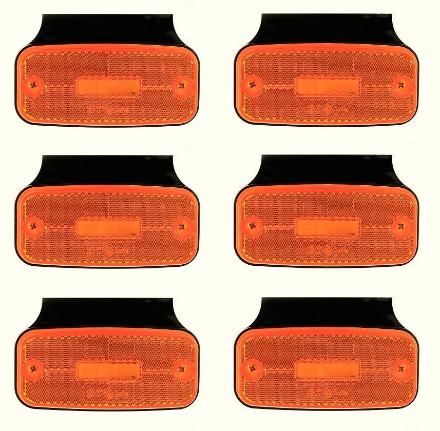 6x Side Marker 24V LED Lights Brackets for Truck Chassis MAN SCANIA Renault DA