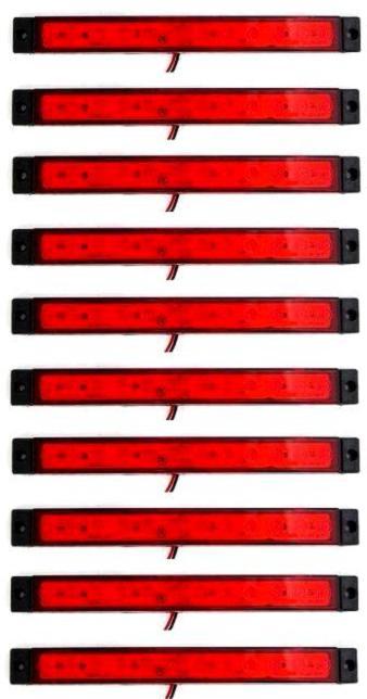 10 x 12V Red Rear Marker Lights 12 SMD LEDs Lamps Truck Trailer Lorry Chassis