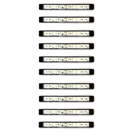 10 x 12V WHITE 12 LEDs Side Front Marker Lights Lamp Bus Van Chassis Tractor