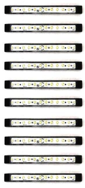 10 x 12V WHITE 12 LEDs Side Front Marker Lights Lamp Bus Van Chassis Tractor