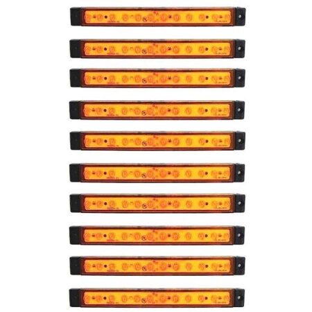 10 x 24V Amber Side Marker 12 SMD LEDs Lights TRUCK TRAILER for DAF Scania Volvo