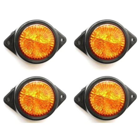 4x LED Orange Marker Round Lights Truck Lorry Trailer for Iveco Scania Volvo