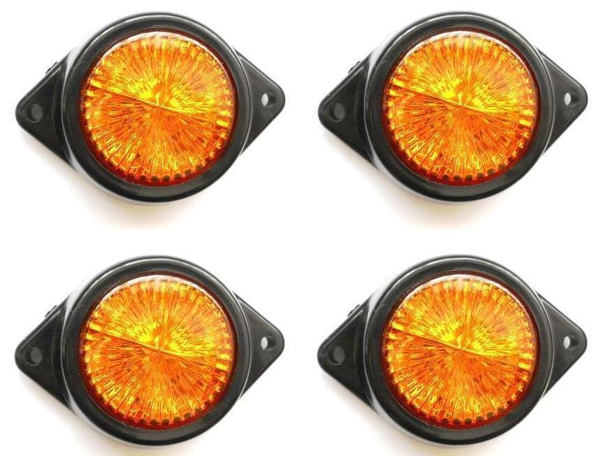4x LED Orange Marker Round Lights Truck Lorry Trailer for Iveco Scania Volvo