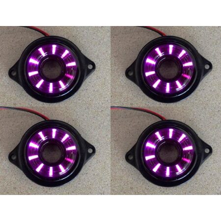 4x Rotating Running 24V LED Purple Side Marker Light Truck Lorry Chassis Caravan