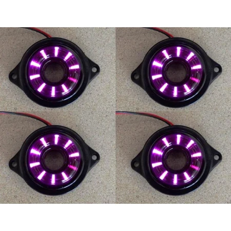 4x Rotating Running 24V LED Purple Side Marker Light Truck Lorry Chassis Caravan