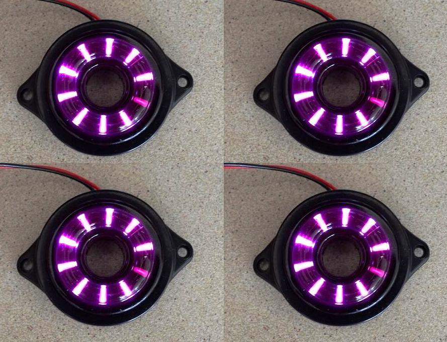 4x Rotating Running 24V LED Purple Side Marker Light Truck Lorry Chassis Caravan