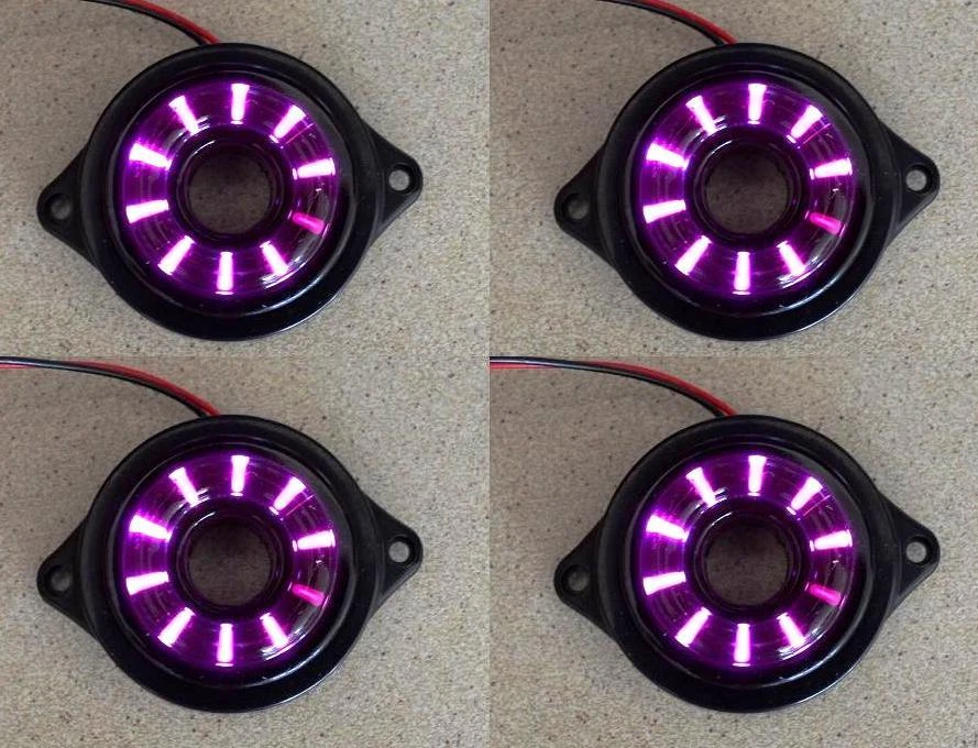 4x Rotating Running 24V LED Purple Side Marker Light Truck Lorry Chassis Caravan