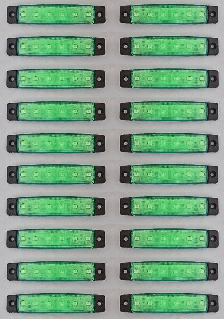 20 pcs 12V LED Green Position Side Marker Lights Truck Car ATV Camper Boat Van